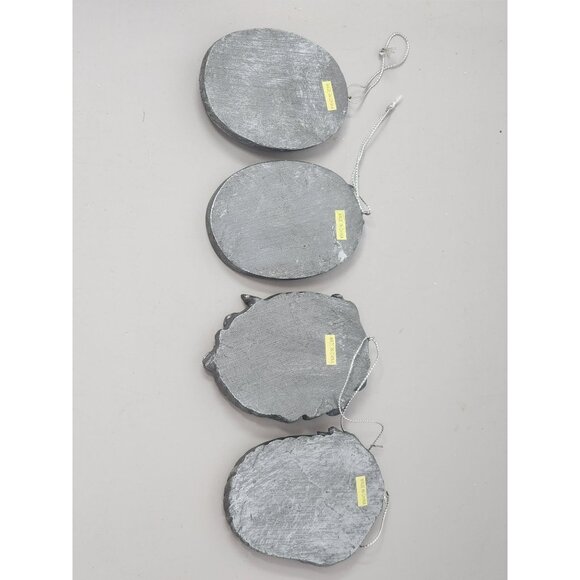 Set Of 4 Silver Tone Pinecone & Deer Hanging Christmas/Holiday Ornaments - Picture 3 of 8